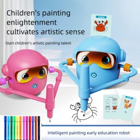 Drawing Robot for Kids Robot Images For Drawing With 100 Cards Painting Robot With 12 Colorful Pens Gift For Boys And Girls 3 years and up Drawing Robot for Kids Robot Images For Drawing With 100 Cards Painting Robot With 12 Colorful Pens Gift For Boys And Girls 3 years and up